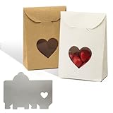 Stanzschablone Geschenkbox Metall Stanzen Prägeschablonen Stanzform Schablone Cutting Dies für Box DIY Schachtel Süßigkeitenbox Handwerk Party Geschenk Hochzeit Gastgeschenk Weihnachten (mit Herz)