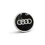 Audi 81A601170 Radzierkappe (1 Stück) Nabenkappe Nabendeckel Radnabenkappe Felgendeckel, schwarz/silber