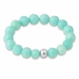 GD GOOD.designs Anti Stress Ring aus Amazonit Naturstein Perlen für Damen | Elastische Anxiety Rings | Fidget Ringe | Ringgröße 52-60