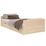 Festnight Bett 90x200 cm mit Stauraum Bettgestell Holz mit Schubladen Doppelbett Einzelbetten Holzbett Bettkasten Jugendbett Bettrahmen Schlafzimmer Bett Jugendzimmer Massivholzbett