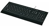 Logitech K280e Pro Kabelgebundene Business Tastatur für Windows, Linux und Chrome, USB-Anschluss, Handballenauflage, Spritzwassergeschützt, PC/Laptop, Deutsches QWERTZ-Layout - Schwarz