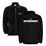 LOCO Rettungsdienst Herren Fleece Jacke - Arbeitsjacke Pullover Full Zip - Warmes Fleece mit hohem Kragen & Seitentaschen L17 - Black (3XL)