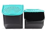 Tupperware Kartoffel-Lager 8,3L schwarz türkis+Zwiebel-Lager 5,5L schwarz-türkis