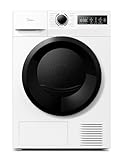 Midea MD11EH70BD Wärmepumpentrockner, 7 kg, Energieklasse D, Schnelltrocknen 35', HealthGuard, Sensor-Trocknung, Auffrischen,Knitterschutz, Auffrischen Wolle, Weiß