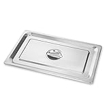 vertes GN Deckel 1/1 Gastro Norm Gastronorm (Edelstahl, Hygienisch, Rostfrei, Kratzfest, Temperaturbeständig von -40° bis +300°C, mit Griff, für Bain Marie und Vielseitigen Einsatz in Gastronomie)