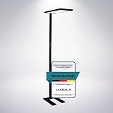 LUXULA Büro Stehlampe LED, dimmbar, CRI>98 Vollspektrum, UGR<16 blendfrei, RG0 Blaulichtfilter, 4000K Neutralweiß, 2x 50W Uplight und Downlight, 7000lm, schwarz - Tageslichtlampe Büro Stehleuchte