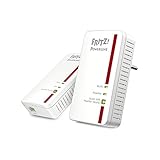AVM FRITZ!Powerline 1240E/1000E WLAN Set (1200 MBit/s, WLAN-Access Point, ideal für Media-Streaming oder NAS-Anbindungen, internationale Version) weiß