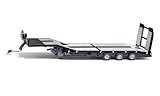 siku 6744, 3-Achs Tieflader, Nooteboom Eurotrailer, 1:32, Schwarz/Silber, Metall/Kunststoff, Elektronische Laderampe, 4 LEDs am Heck