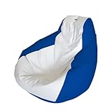 E-SeaRider Tropfenform Marine Sitzsack, MT-003-SS-White-Royal, Weiß/Königsblau, M