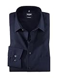 OLYMP Herren Businesshemd Langarm Luxor,Einfarbig,modern fit,New Kent,Kobalt 08,43