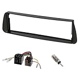 Audioproject A443 - Autoradio Radioblende Set kompatibel mit Peugeot 206 1998-2007 - 1- DIN Radioadapter Antennenadapter ISO DIN schwarz