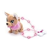 Simba 105893542 - Chichi Love Loomy, mit leuchtender Kabelsteuerung, kann Laufen, bellen und mit dem Schwanz wedeln, 20cm, Für Kinder ab 3 Jahren