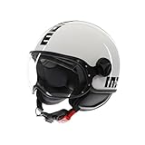 MOMODESIGN - FGTR CLASSIC E2206, Jet-Helm, offener Helm für Motorräder und Motorroller, für Männer und Frauen, White/Black, XL