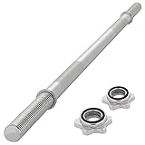 MAXXIVA Hantelstange 140 cm Langhantelstange Krafttraining Zugstange silber verchromt Sternverschluss Workout Bodybuilding Fitness Gewichtheben bis 150 kg