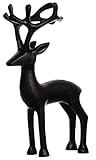 Brandsseller Dekofigur Rentier Weihnachtsdeko Deko Hirsch Aluminium Schwarz 20 cm hoch