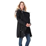 YIzdegg Tragejacke FüR Mama Und Baby Winter - Warm Umstandsjacke Mit Babyeinsatz Umstandsmantel Knielanger Pelzkragen Umstandsmode Mit Einstellbarer Kordelzug Schwangerschaft FüR Herbst Winter Mantel