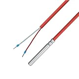 iOVEO 036HS02205 - PT1000 - Kabelfühler/Temperaturfühler/Solarfühler/Temperatursensor mit Silikon-Leitung bis 200°C, 5 Meter