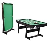 Cougar Hustle XL Billardtisch 6ft in Schwarz / Grün | Pooltisch klappbar inkl. Zubehör | Tischbillard für Kinder und Erwachsene | Indoor Pool / Billard Tisch