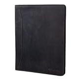 STILORD 'Scott' Vintage Dokumentenmappe Echtes Leder Schreibmappe 12,2 Zoll DIN A4 Hochwertige Aktenmappe mit Reißverschluss, Farbe:dunkel - braun