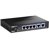 TRENDnet, TEG-S762, 6-Port 10G Switch, 4 x 2,5G RJ-45 Base-T Ports, 2 x 10G RJ-45 Ports, 60 Gbit/s Schaltleistung, Wandmontage, 10 Gigabit Netzwerkverbindungen, Schwarz
