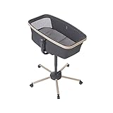 Maxi-Cosi Alba All-in-1-Stubenwagen, Einfacher Wechsel Zwischen Baby Stubenwagen, Baby Wiege und Hochstuhl, 0 Monate-3 Jahre (15 kg), Kompatibel mit Maxi-Cosi Alba Meal kit, Beyond Graphite