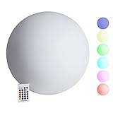 VERDOBA LED Kugelleuchte mit Akku - wasserfeste Leuchtkugel mit Farbwechsel und USB-C Anschluss - dimmbare LED Kugel für außen & innen - 20 cm große Kugel Lampe mit Schutzklasse IP67