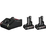 Bosch Professional 12V System Akku Starter-Set: 2x GBA 12V 6.0Ah Akku + Schnellladegerät GAL 12V-40