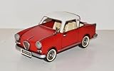 JS Garten Deko Blechauto Nostalgie Modellauto Goggo in rot Oldtimer Goggomobil TS 250 Coupe L 26 cm aus Blech