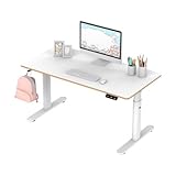 ULTRADESK - Pulsar Kinderschreibtisch Höhenverstellbar - Höhenverstellbarer Schreibtisch - 120x60x55-81cm - Computertisch für 2 Monitore - für Kinderzimmer, Jugendzimmer - Weiß