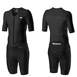 Lo.gas Herren Pro Trisuit Kurzarm Triathlonanzug für Rennen und Triathlon-Wettkämpfe -Triathlon-Anzug für Herren Schwarz Large