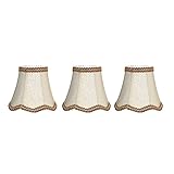 3pcs Stoff Trommeltisch-Anhänger Lampenschirm, Tischlampen Mit Anhänger Lampenschirm, Creme Clip Auf Lampenschirm, Aufrechter Kerze Kronleuchter Tropfen Lampenschirm Für Deckenleuchte