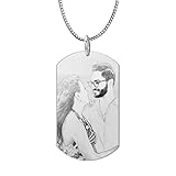 Angepasstes Bild Memorial Geschenke in Erinnerung an geliebte Frauen Männer bedeutungsvolle Liebeskette Personalisierter Militäranhänger Custom Silver Dog Tag Foto Halskette
