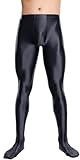 AIEOE Herren Sportleggings Stretch Nylon Strumpfhosen Übergröße Glossy Tights Hose Clubwear Yoga Fitness Leggings Shiny Leicht Unterhosen Pants XL