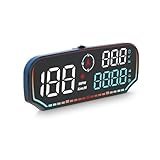 OBEST Head Up Display Auto HUD Anzeige, Digital GPS Tachometer, Auto Geschwindigkeitsmesser mit Geschwindigkeitsalarm, Car Speedometer mit drehbarem Saugnapfhalter für alle Autos Universal