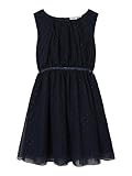 NAME IT Mädchen Nkfvaboss Spencer Noos Kleid, Dark Sapphire/Detail:w. Tone in Tone Lurex, 116