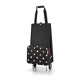 reisenthel foldabletrolley HK7009 dots – Faltbarer Trolley mit 30l Volumen zum Einkaufen – Einklappbare Räder – B 29 x H 66 x T 27 cm