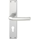 HOPPE 2640124 Drückergarnitur Birmingham-auf Langschild Profilzylinder Entfernung 88mm, für Türstärke 30-49mm, Silber eloxiert