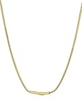 FOCALOOK Gold Kette Schlangen Damen Herren 2mm rund Schlangenkette Panzerkette ohne Anhänger Goldene Edelstahlkette 65cm lang für Männer Frauen
