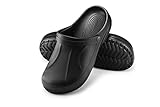 ESTRO Gartenschuhe Herren Clogs Gummi - Gartenclogs Herren Männer Gartenschuhe Hausschuhe Gummi Leicht Gummischuhe Für Männer F06 (43, Schwarz)