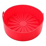Luxshiny Silikon Gemüse- Und Lebensmitteldampferkorb Futterdampfer mit Griffen für Und Schnellkochtopf Zubehör Rot