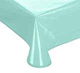 Schwar Textilien Lacktischdecke Gartentischdecke Küchentischdecke abwaschbar in vielen Fb.+ Gr. Farbe hell türkis Größe 160 cm rund