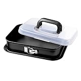 Kaiser Inspiration Springform eckig 36 x 24 cm(14 X 9.5") Backform rechteckig mit Deckel, Tiramisu Form antihaftbeschichtet, klappbarer Griff, Kuchenform eckig