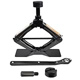 Verda Scherenwagenheber 2T, 104-425 mm, Car Jack Kit mit Ratsche, Stahlsäule und Gummi, Auto Heber, vergrößerte Stahlplatte, tragbarer Wagenheber für PKW MPV SUV SN4568