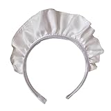 PHILSP Maid Kopfschmuck für Damen - Breite Rüschen, Schöne Weiße Dienstmädchen, Anime-Cosplay, Gothic-Stil Haarreifen, Requisiten, Weiß