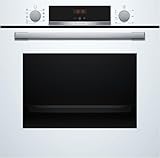 Bosch HBA534BW3, Einbauherd, EcoClean: Reinigung der Rückwand ohne Reinigungsmittel, LED-Display rot, weiß, 60 x 60 cm