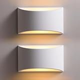 Clevich G9 LED lampe, 9W Wandleuchte Innen, Weiß Gipsleuchte Modernes Design Licht Up und Down Wandlicht Spotlicht für Badezimmer, Wohnzimmer, Schlafzimmer, Flur, Warmweiß [Energieklasse E] (2)