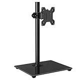 BONTEC Monitor Halterung für 13-32 Zoll Plat/Curved Bildschirm bis zu 10 kg, Monitorständer mit Gehärteter Glassockel, Einstellbare Bewegungsneigung ±75° Schwenkung ±80° Drehung 360°, VESA 75/100mm