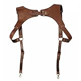 GDDO Vintage Leder Hosenträger Herren Mittelalter Renaissance Bekleidung Schulter Zubehör Gurtband Harness Chest Punk (Color : Brown, Size : 1pc)