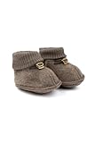 Mikk-line Woll Hausschuhe Kinder 62/68 Melange Denver | Krabbelschuhe Baby in Wool Und Polyster Für Mädchen und Jungen | Woll-Babysocken | Lauflernschuhe Baby | Babyschuhe 0-6 Monate