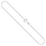 EDELIND Goldkette, Ankerkette rund Weißgold 585/14 K, Länge 45 cm, Breite 1.1 mm, Gewicht ca. 2.1 g., NEU